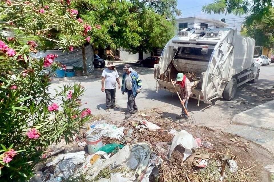 El municipio de Santa Catarina ha limpiado 114.5 toneladas de escombro y basura.