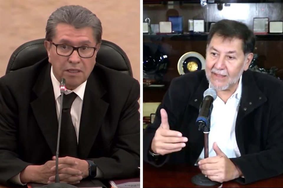 El diputado Ricardo Monreal (izq.) reclamó 3 de las 5 plazas para comité que evaluará a aspirantes al Poder Judicial, pero Noroña le dijo que Senado 'lleva la mano' en el procedimiento.