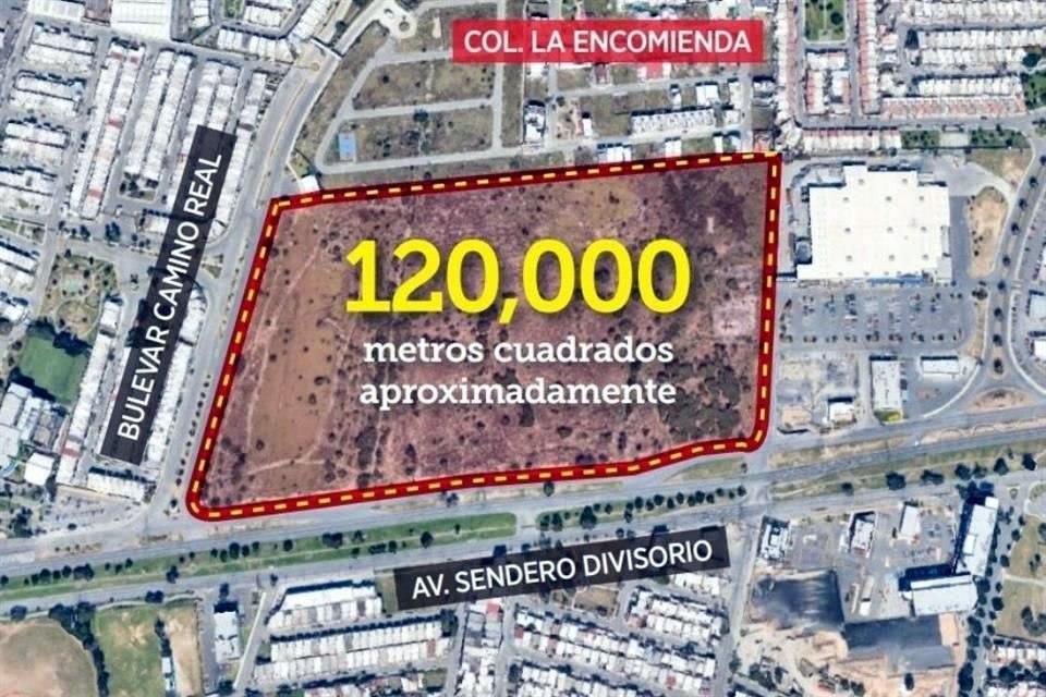 El predio tiene alrededor de 120 mil metros cuadrados.