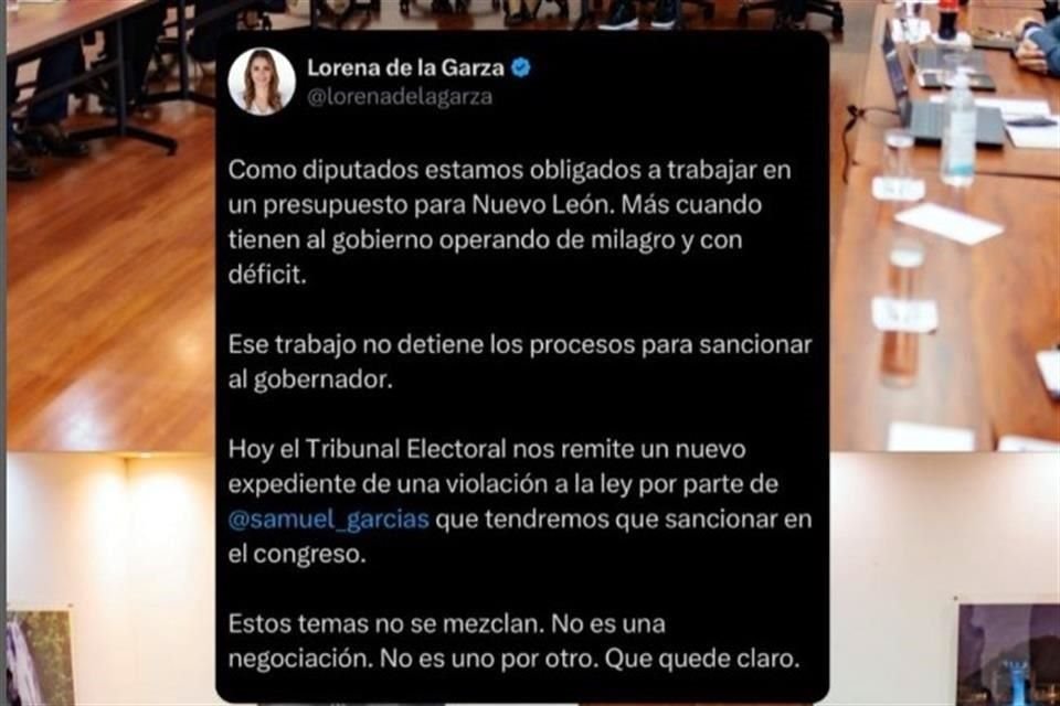 La presidenta del Congreso publicó un mensaje en sus redes.