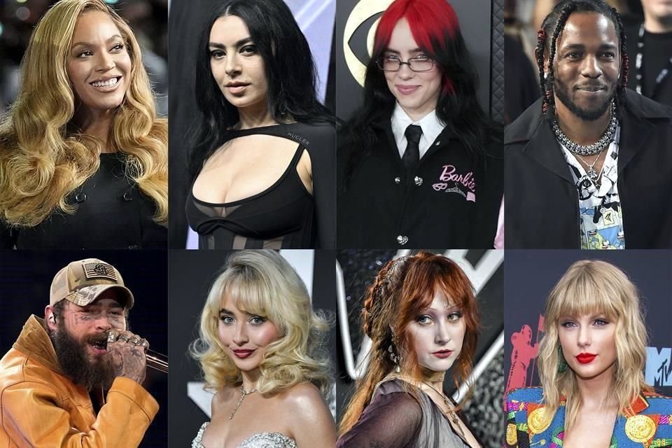 Algunos de los nominados a los Grammy este año son: Charli XCX, Billie Eilish, Kendrick Lamar, Post Malone, Sabrina Carpenter, Chappell Roan y Taylor Swift.