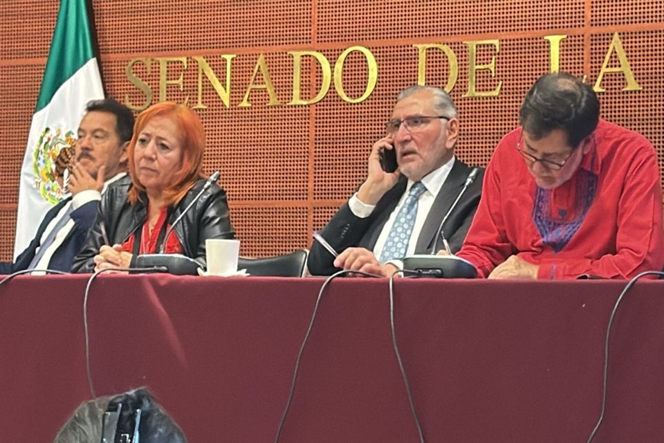 Rosario Piedra con senadores de Morena.