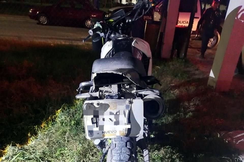 Oficiales de la Policía de Guadalupe observaron en este punto una motocicleta que estuvo a punto de estrellarse contra un taxi.