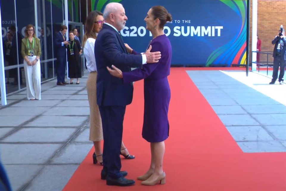 El Presidente de Brasil, Lula da Silva, recibe a la Mandataria mexicana Claudia Sheinbaum en la Cumbre del G20.