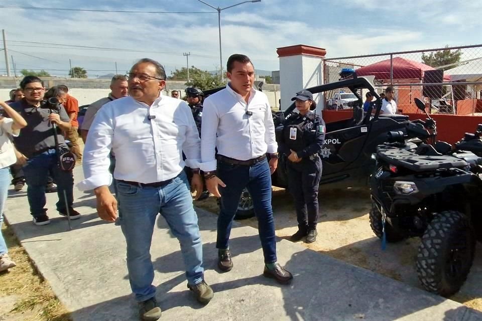 Los Alcaldes Andrés Mijes, de Escobedo, y Manuel Guerra, de García.