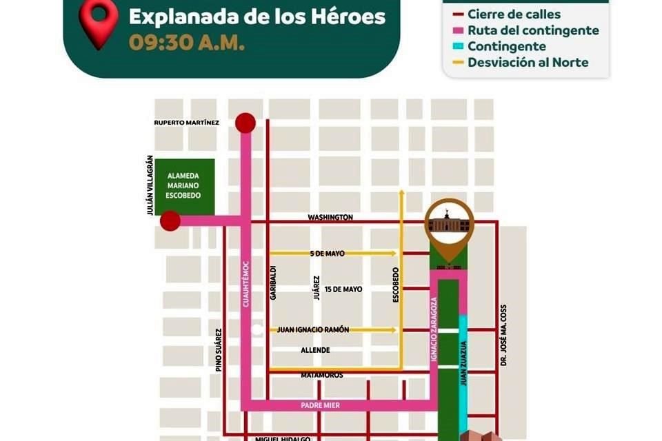 El Gobierno estatal dio a conocer las calles que estarán cerradas por el desfile.