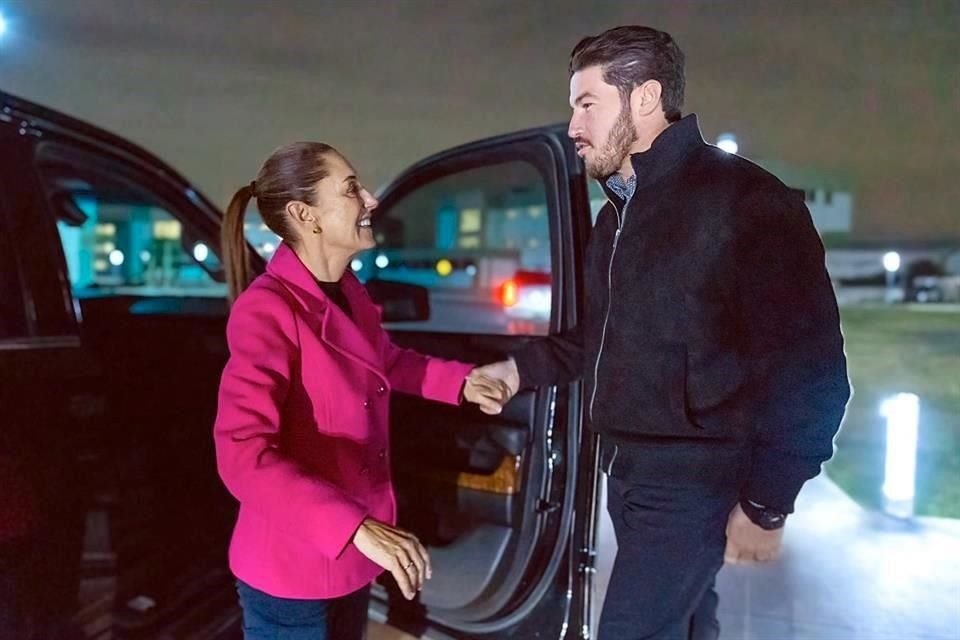 Samuel García recibió a Claudia Sheinbaum en su primera visita al Estado como Presidenta.