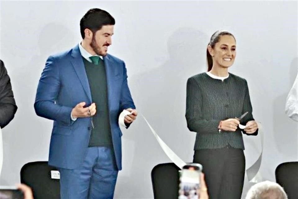 La Presidenta Claudia Sheinbaum y el Gobernador Samuel García.