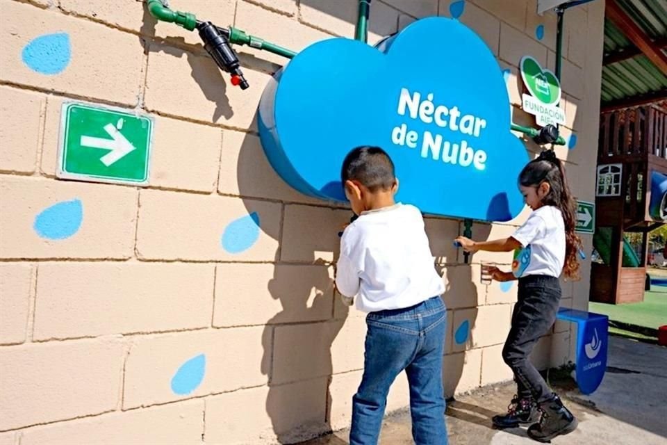 El jardín de niños Griselda Ruiz Lozano, en Apodaca, tiene el sistema 'Nube de néctar'.