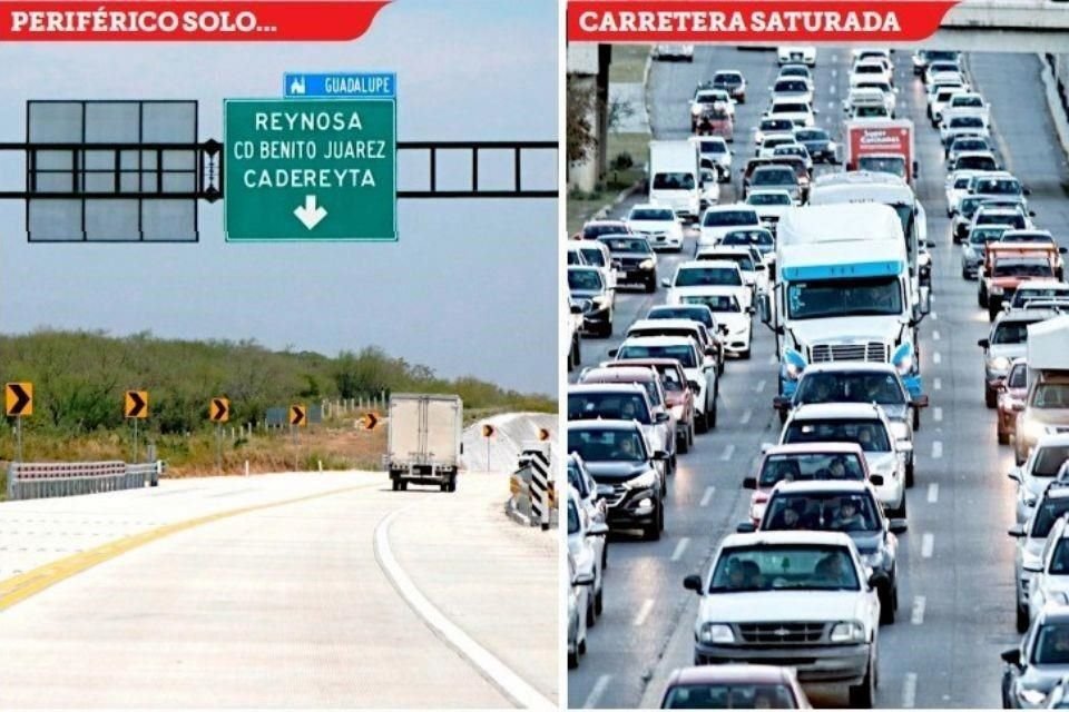 Mientras en el nuevo tramo del Periférico no hay gran cantidad de tráileres, en la Carretera Nacional continúan circulando camiones de carga pesada.