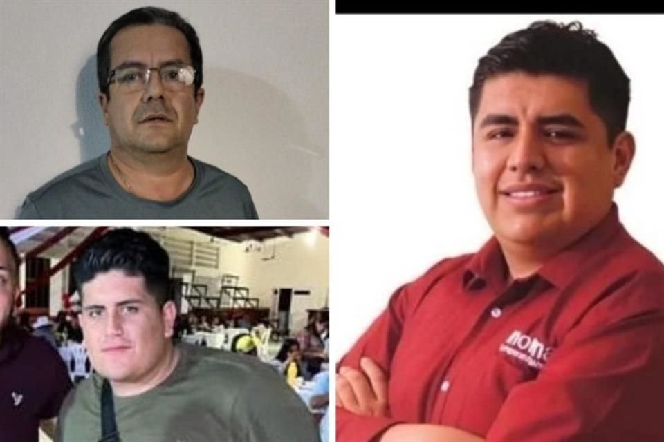 Manuel Aguilar (izquierda superior), ex Alcalde, fue detenido, y su sobrino (izquierda inferior) el regidor Alejandro Aguilar está prófugo tras asesinato del Edil de Tancanhuitz, SLP.