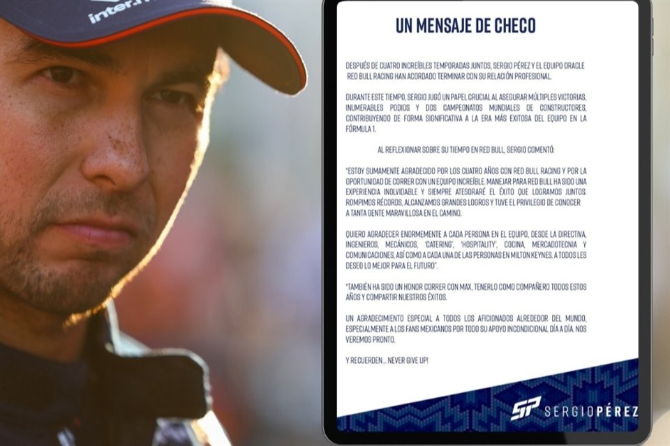 Sergio Pérez no continuará con Red Bull.