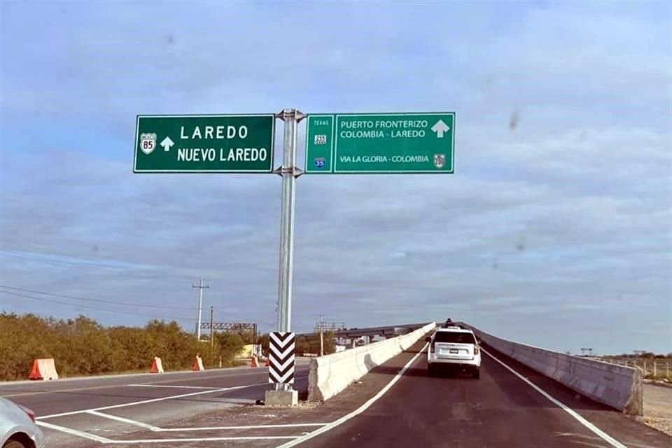 En el kilómetro 159 de la Autopista a Laredo se encuentra el paso vial que conecta con la nueva Carretera La Gloria-Colombia.