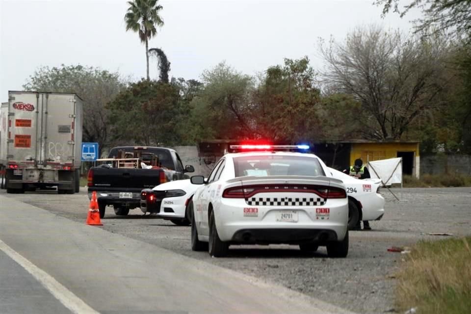 El retén de la Guardia Nacional se montó en la Carretera Nacional a la altura del Municipio de Montemorelos.