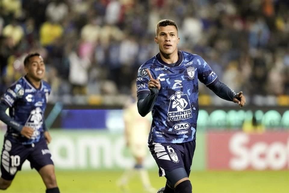 Nelson Deossa celebra un gol en las Semifinales de Concachampions 2024 ante América.