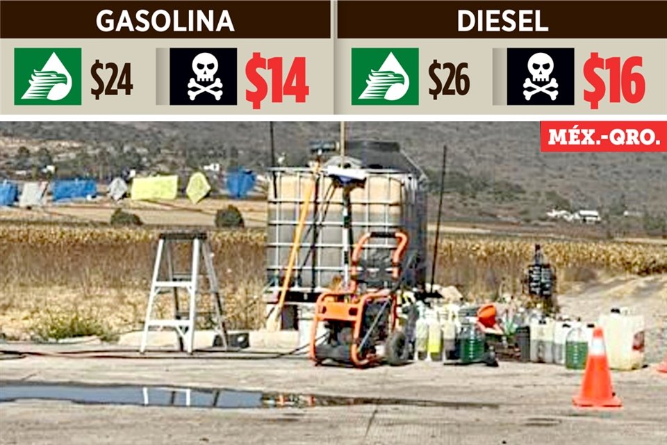 El comercio de huachicol ha crecido exponencialmente en la carretera México-Querétaro, al grado de registrar 40 puntos de venta en 4 km.