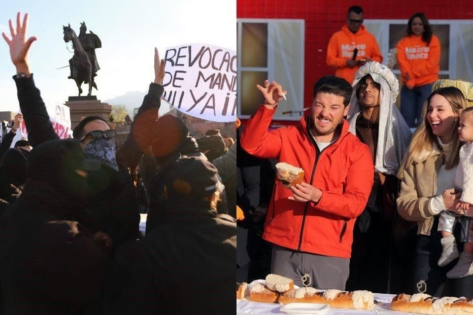 El sonido de la protesta se escuchaba hasta donde estaba el Gobernador, que no hizo mención del hecho durante el evento.