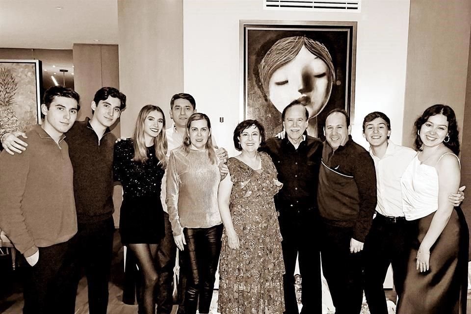 Con su familia