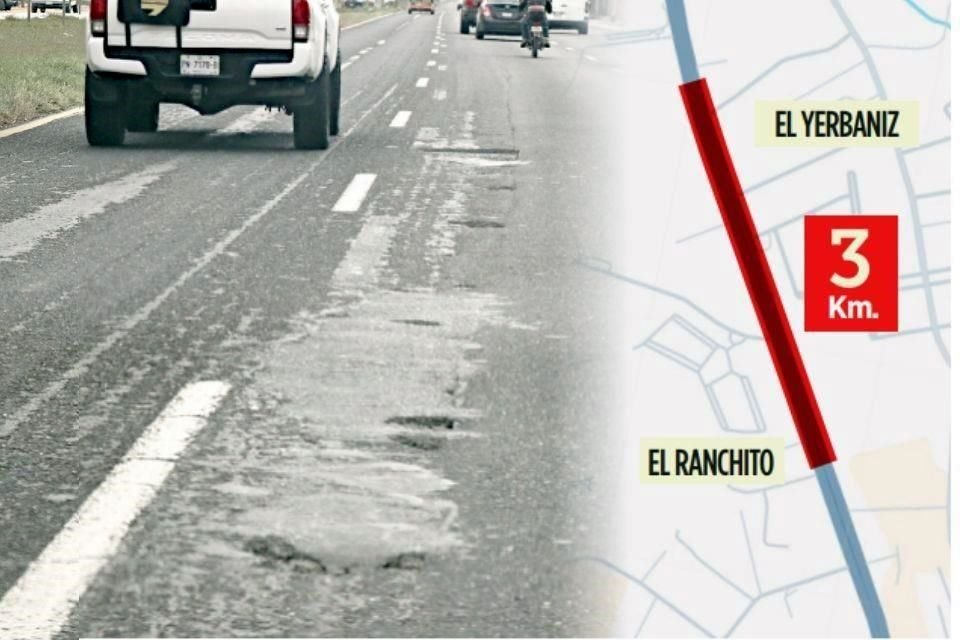 Aunque la Carretera Nacional presenta baches a lo largo de 130 kilómetros, la SICT solamente licita su rehabilitación en un tramo en Santiago.