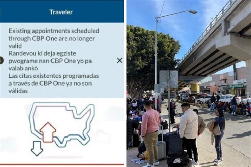 Pese a que la app 'CBP One' dice que citas programadas ya son inválidas, en Tijuana, BC, algunos migrantes todavía esperan poder obtener un permiso humanitario para ingresar a EU.