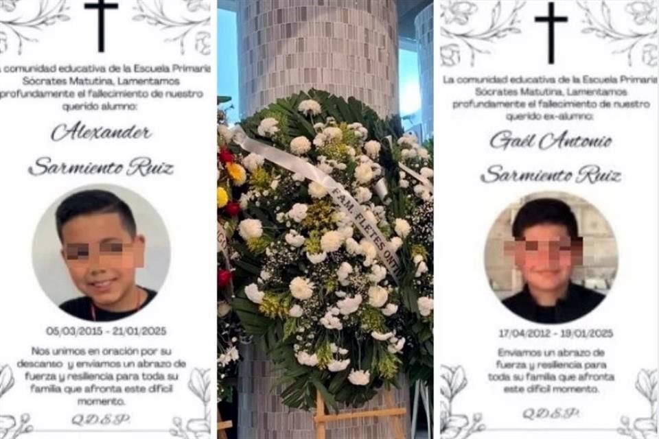 Los niños Gael y Alexander fueron asesinados junto con su padre Antonio en Culiacán, Sinaloa.