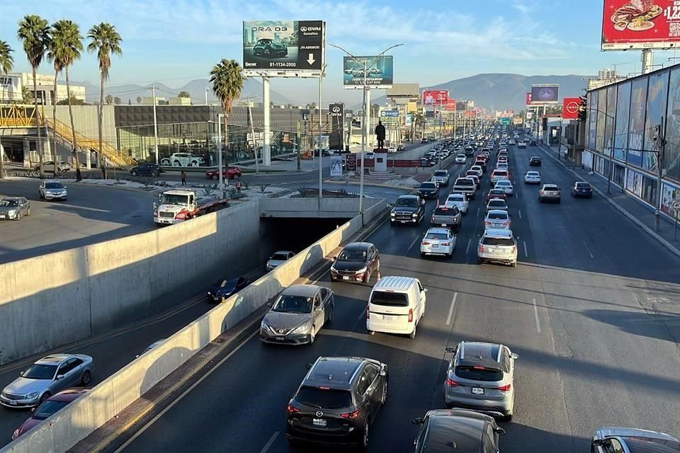  El tráfico lento se observó desde las 7:50 horas.