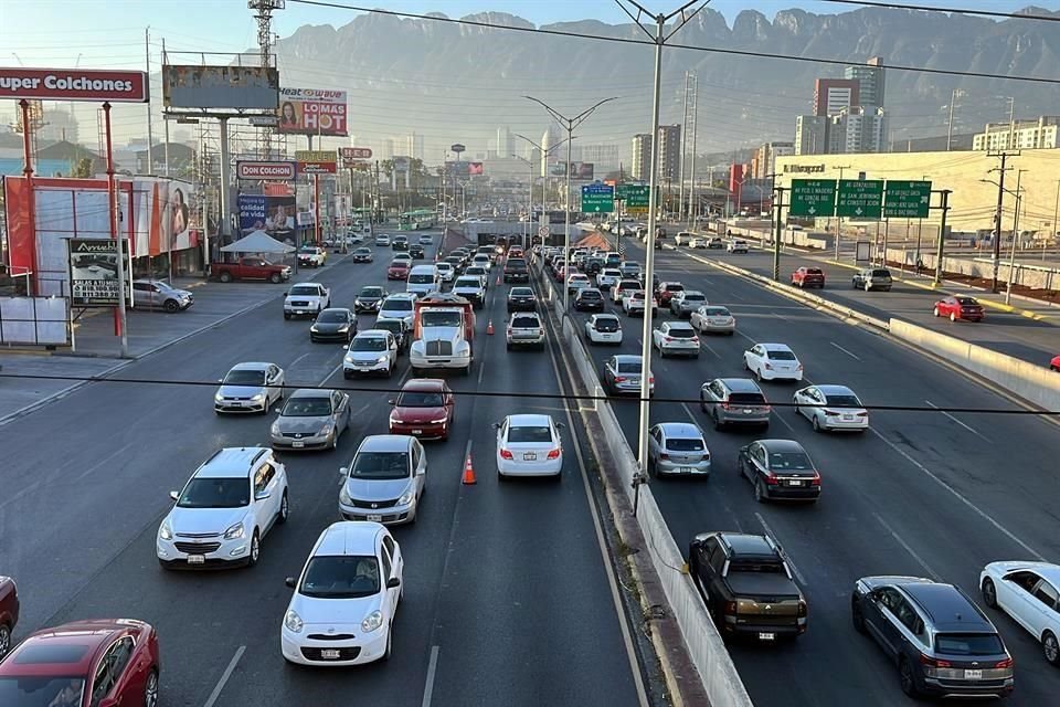  El tráfico lento se observó desde las 7:50 horas.