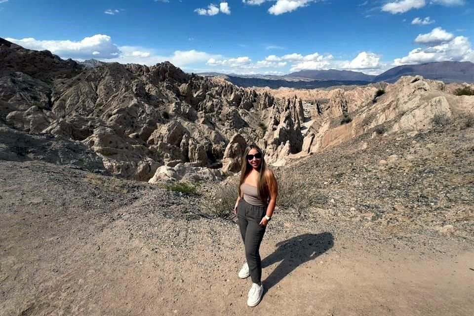 Andrea Caballero, en Quebrada de las Flechas, Argentina