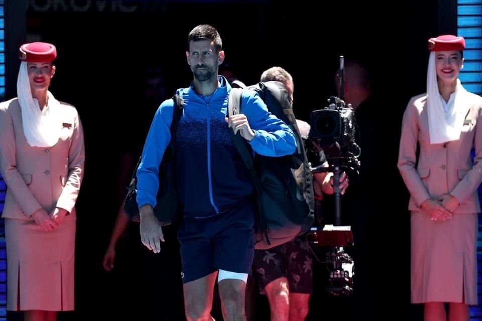 Novak Djokovic se retiró después del primer set.