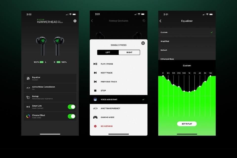 A través de la app móvil de Razer, los usuarios podrán configurar el ecualizador y el sistema de iluminación.