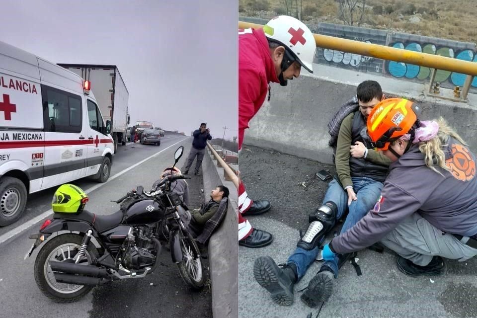 Hasta el sitio acudieron paramédicos y rescatistas quienes atendieron a un motociclista quien resultó con lesiones de gravedad.