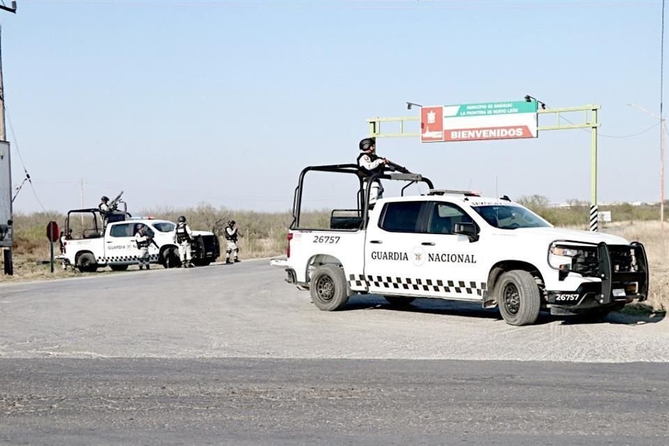 La Guardia Nacional desplegó más de 600 agentes en la frontera de Nuevo León con Texas.