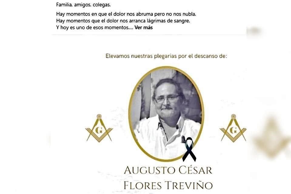  El ex Procurador, Roberto Flores, lamentó la muerte de su hermano Augusto César en redes sociales.