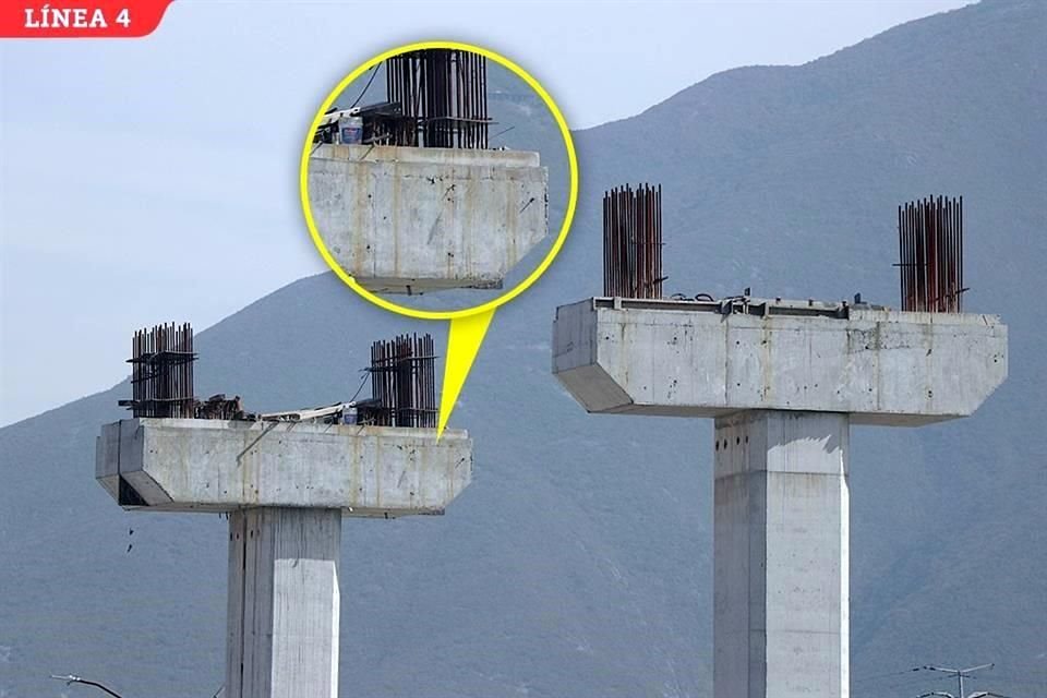 Otra de las manifestaciones de corrosión de la varilla son las manchas de óxido sobre el concreto de los viaductos inconclusos.