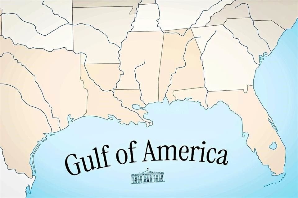 A bordo del avión presidencial, de camino al Super Bowl, en Nueva Orleans, Trump firmó una orden ejecutiva que proclama el 9 de febrero como el día del 'Golfo de América'.