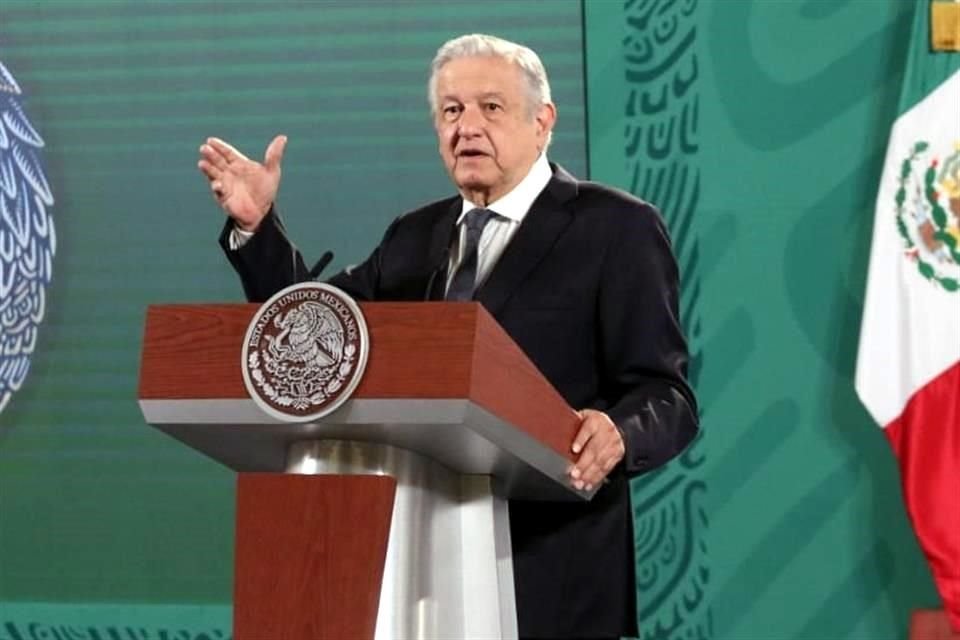 El Presidente López Obrador durante conferencia en Palacio Nacional.