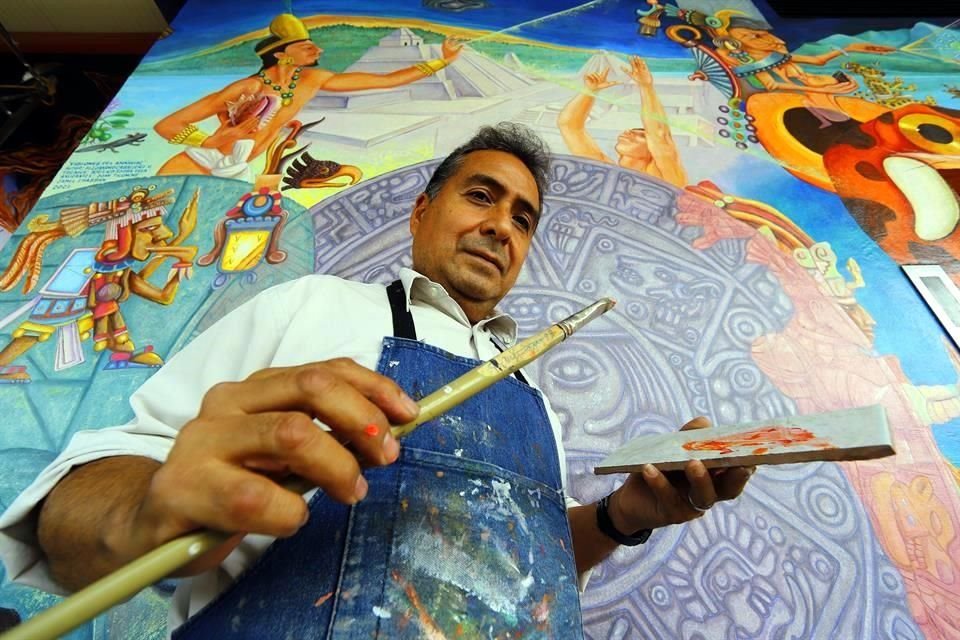 Para conmemorar los 500 años de la caída de Tenochtitlan, el pintor y muralista Alejandro Caballero, oriundo de Tepito, pintó un mural que revalora la medicina tradicional.