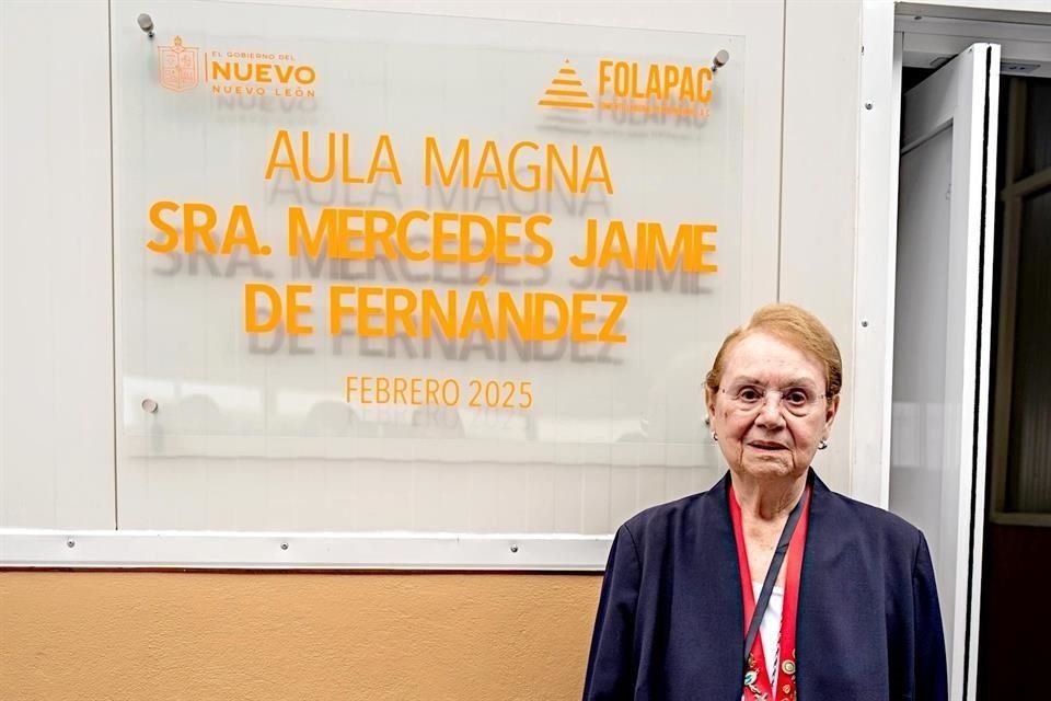 Como un homenaje, el aula magna del Cereso No. 2 de Apodaca lleva el nombre de Mercedes Jaime de Fernández.