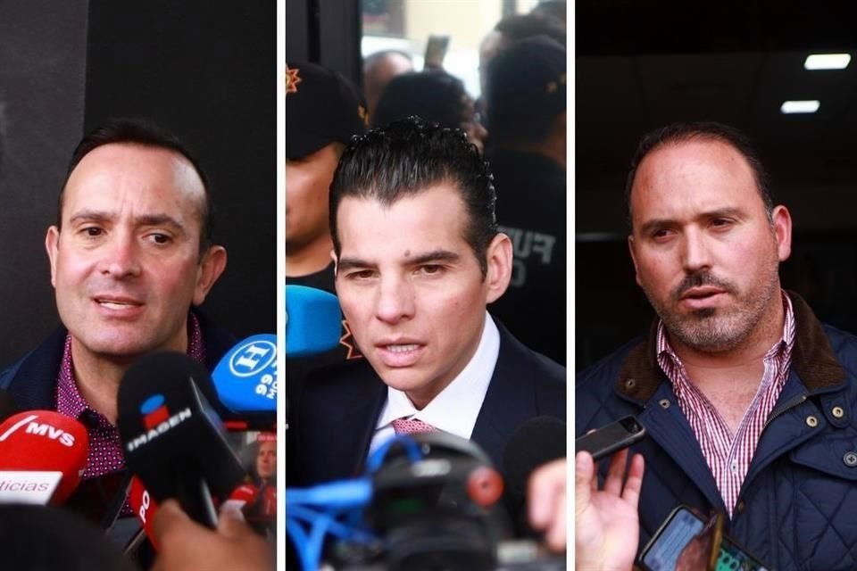 Carlos de la Fuente, del PAN; Miguel Flores, de MC; y Mario Soto, de Morena.