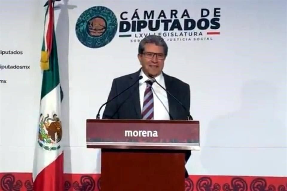 Ricardo Monreal, líder de los diputados de Morena.