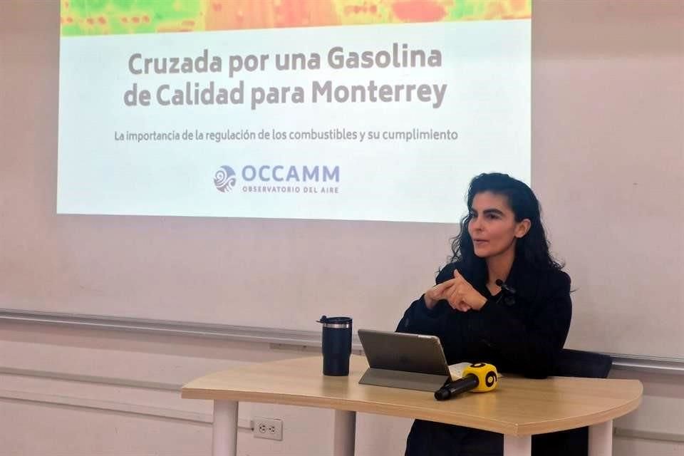 La asociación que encabeza Selene Martínez aplicó un modelo para calcular los contaminantes que origina la gasolina de mala calidad que se distribuye en la Ciudad.