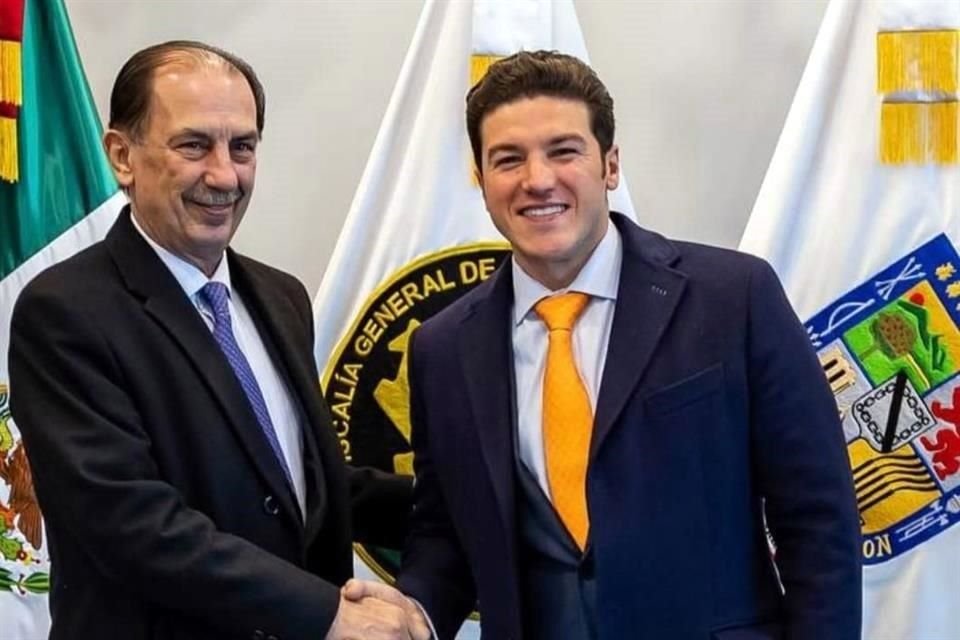 El Gobernador Samuel García y el Fiscal General Javier Flores.