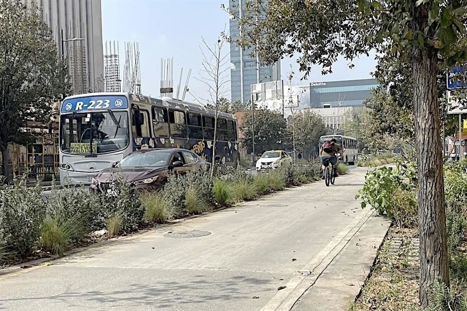 Durante un recorrido por la calle Ocampo, sólo se pudo detectar a seis personas en bicicleta en un lapso de cuatro horas.