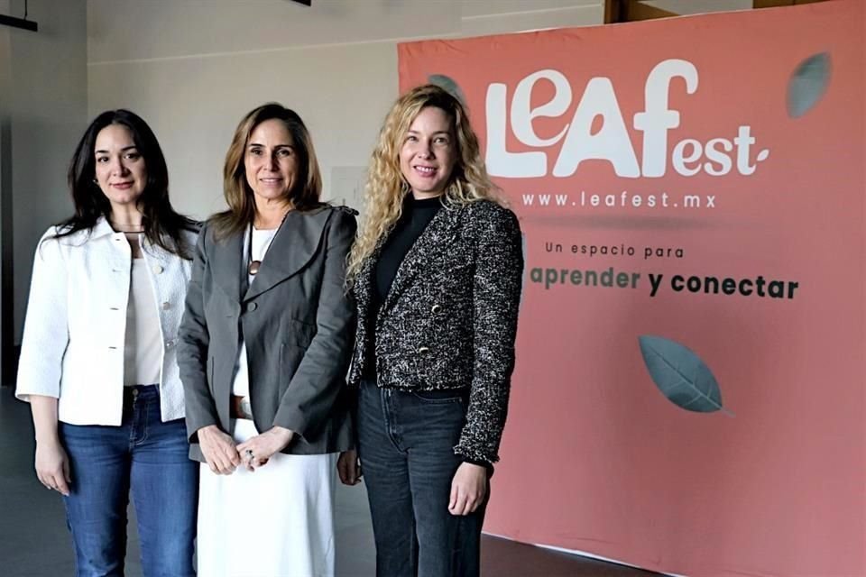 Fabiola Ramírez (izq. a der.), Cristina Canales y Cristy Mesta anunciaron la segunda edición, ahora ampliada, de LEAFest.