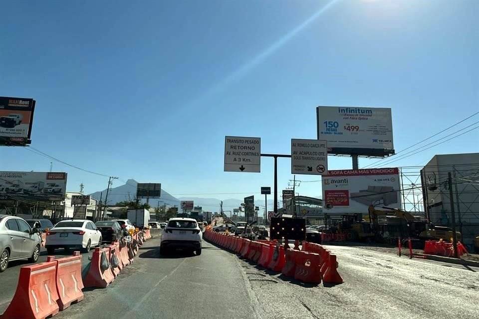 El contraflujo en la Av. Miguel Alemán, en territorio de San Nicolás, tendrá un kilómetro de largo.