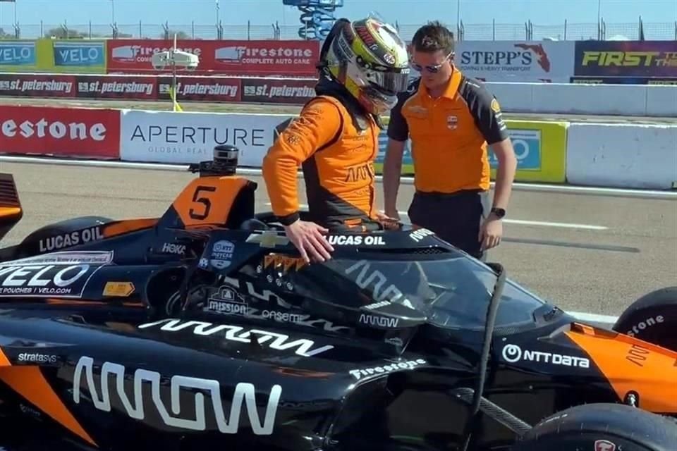 Patricio O'Ward fue el quinto más rápido en la Práctica 1 del GP de San Petersburgo.