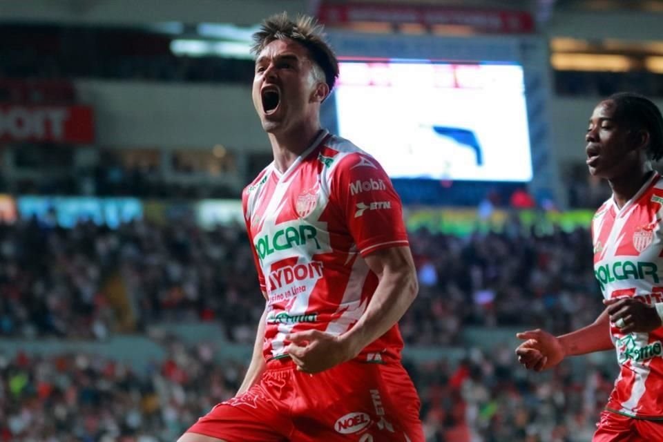 Así celebró Agustin Palavecino el gol del empate momentáneo 1-1 para el Necaxa, a los 82 minutos.