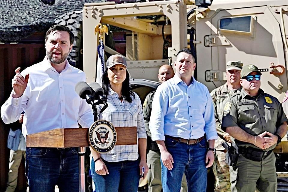 El Vicepresidente JD Vance estuvo ayer en Eagle Pass, Texas, que colinda con Piedras Negras, Coahuila.