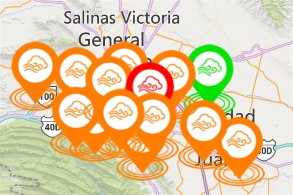 El reporte del Sistema de Monitoreo Ambiental al corte de las 09:00 horas.