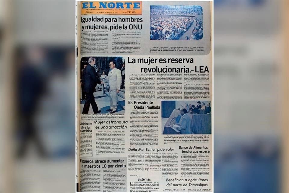 EL NORTE publicó en 1975 las resoluciones de la primera Conferencia Internacional de la Mujer.